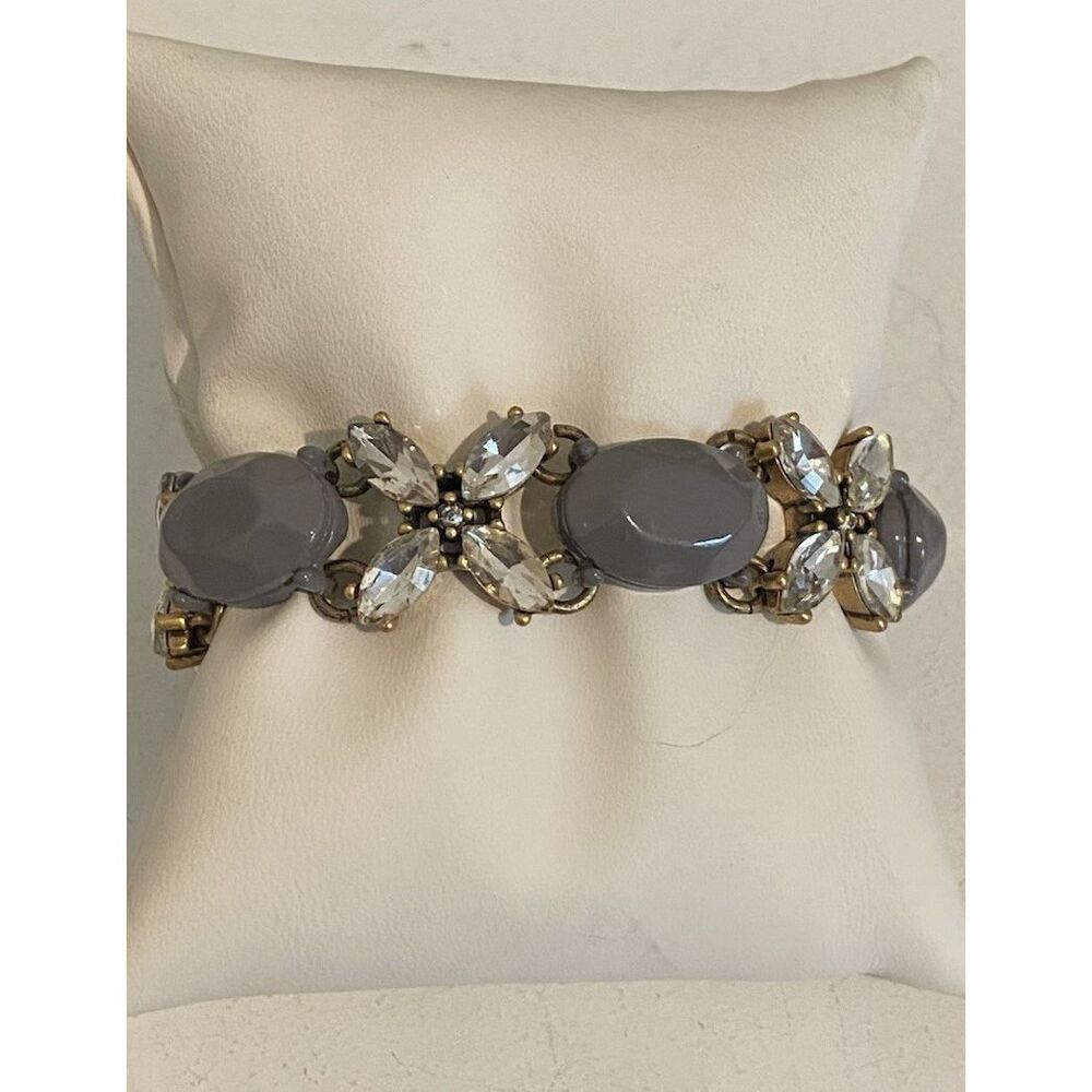 J.Crew Gray And Clear Crystal Bracelet